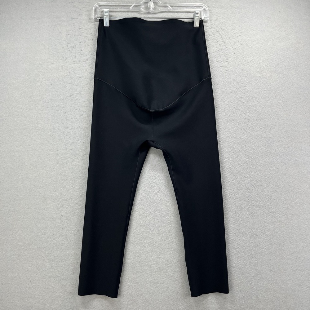 Glowe Leggings Womens Small Black Maternity High Waisted Cropped Yoga Pants